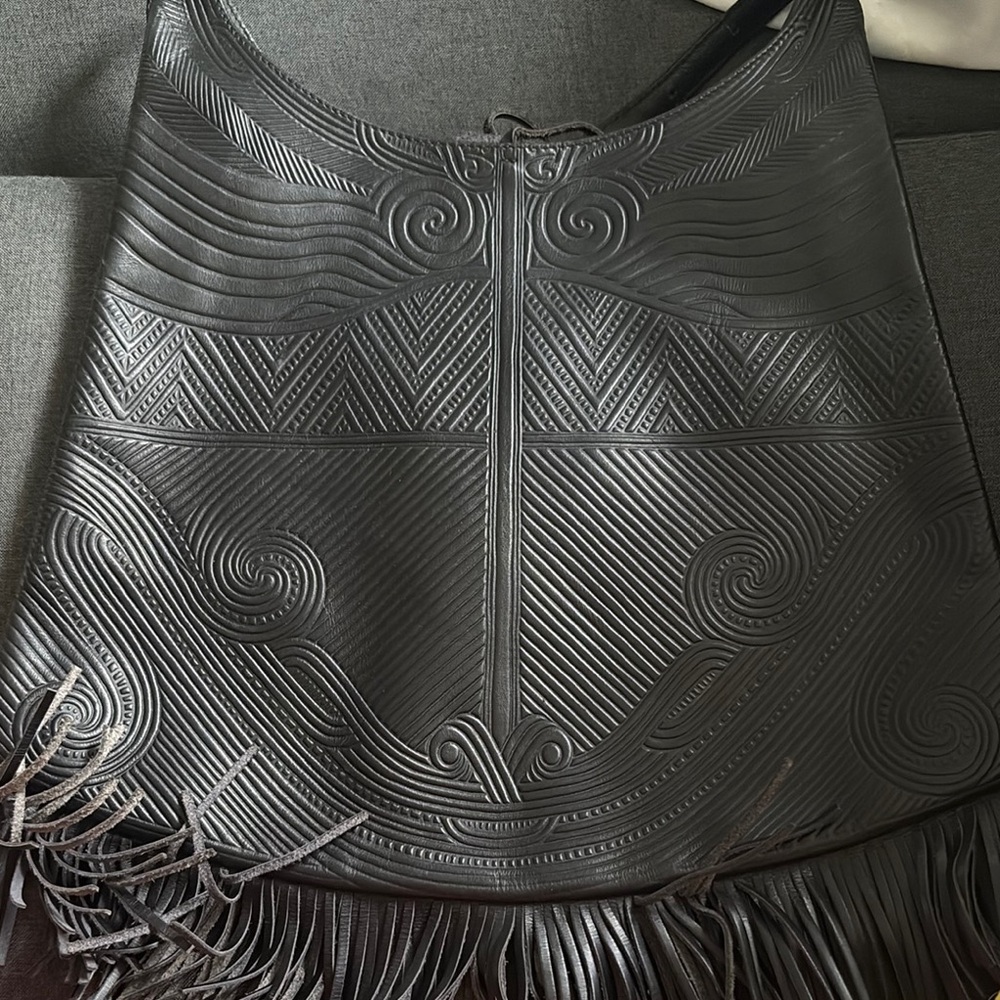 Elegant Black Embossed Leather Bag